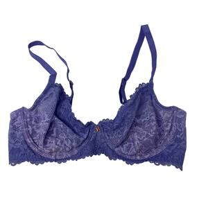 Savage X Fenty Ombre Lace Unlined Underwire Bra Womens Size 38C Purple